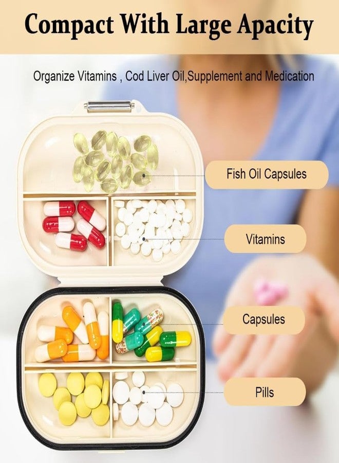 Swejos 7 Compartments Travel Pill Organizer Moisture Proof Pill Holder Daily Medicine Organizer Box Small Pill Case for Vitamin Supplement Pocket Pharmacy with Labels Pill Box for Purse Cute Pill Container - Image 5